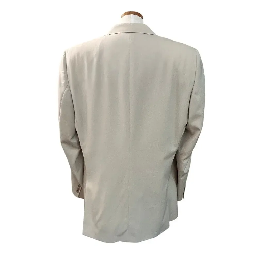 Jack Victor Lord & Taylor Super 120s Wool Blazer 44L Tan Sport Coat Old Money